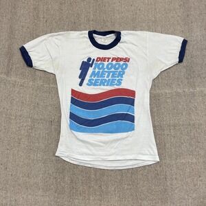 vintage diet pepsi meter race shirt mens small‎ white 1980s magic radio
